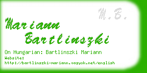 mariann bartlinszki business card